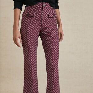 Anthropologie The Essential Slim Flared Pants Magenta Size 12